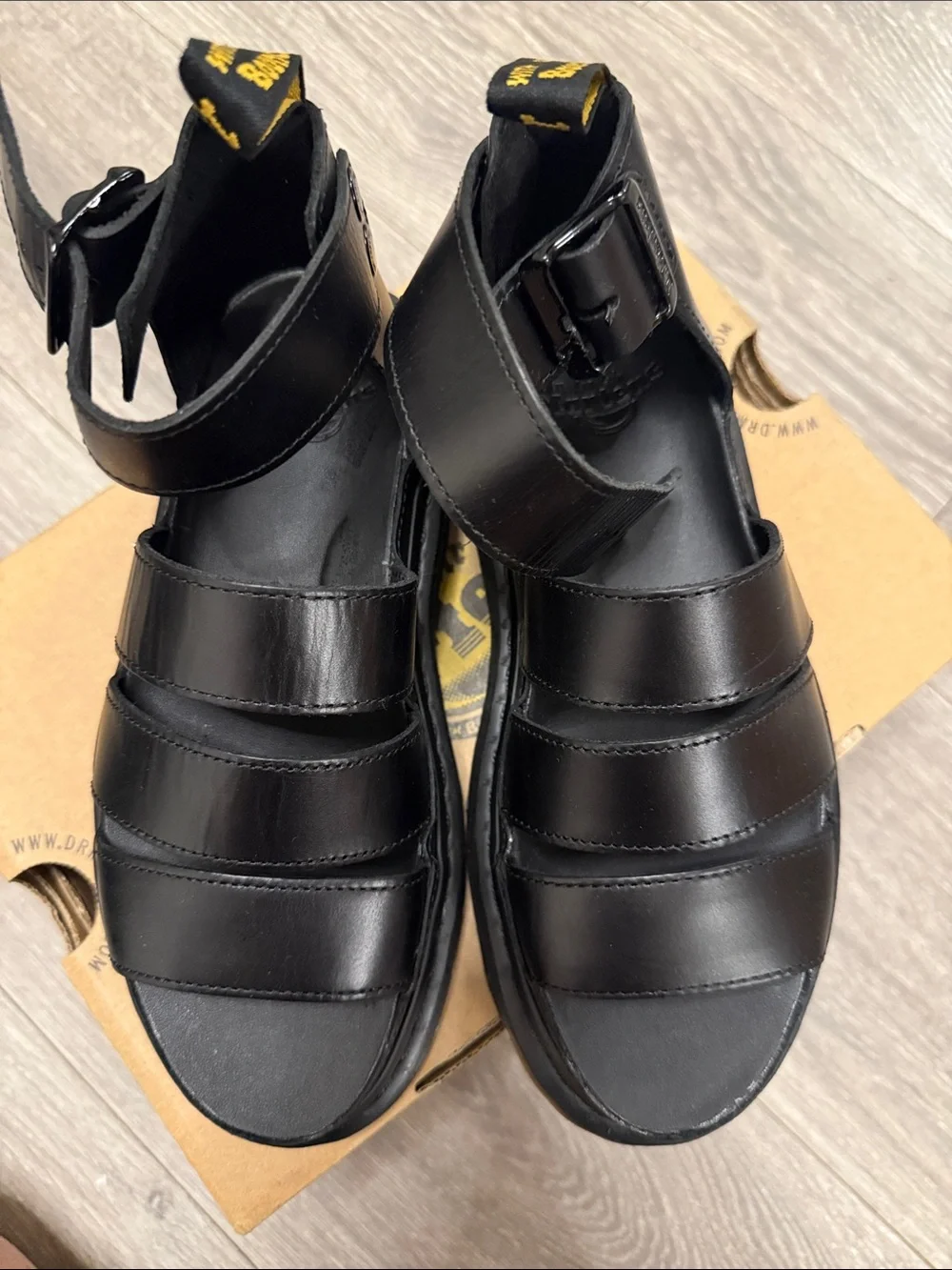 DR MARTENS CLARISSA II WOMEN'S LEATHER PLATFORM SANDALS